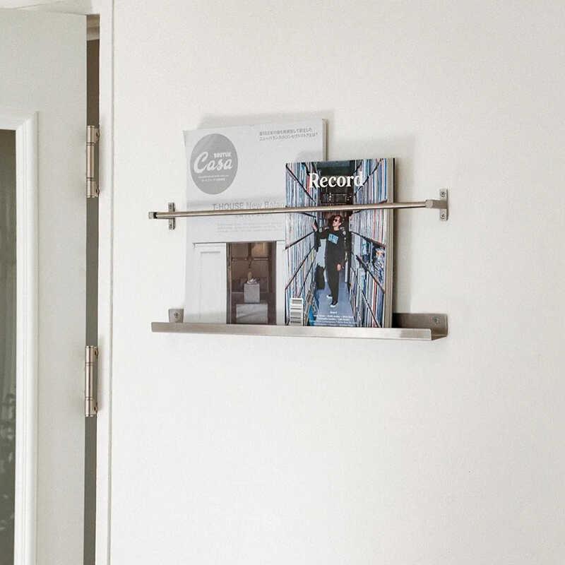 需定制极简壁挂置物架不锈钢一字墙上简约书报刊架装饰杂志架收纳