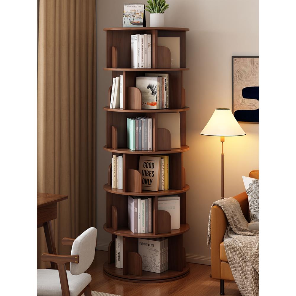 需定制旋转书架360度书柜圆形立式旋转落地书架图书绘本架子家用