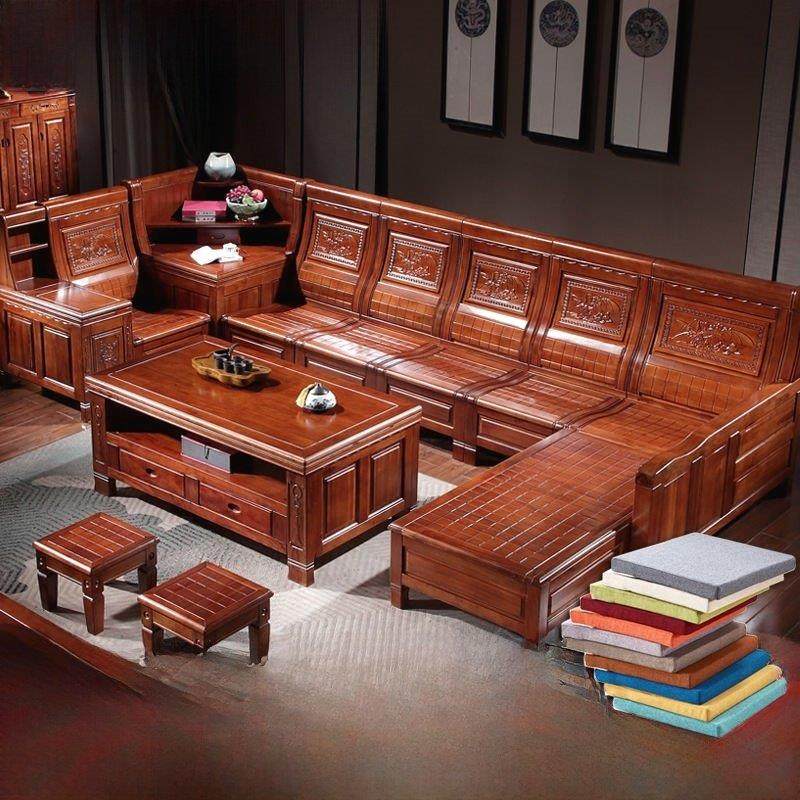 红木沙发客厅全套实木香樟木冬夏两用豪华新中式雕花储物沙发组合,住宅家具,红木沙发,淘宝优惠券,粉丝福利购,淘宝优惠卷