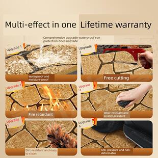 PU彷石材背景墙龟纹石文化石室外室内墙面外墙砖背景墙石皮墙板材