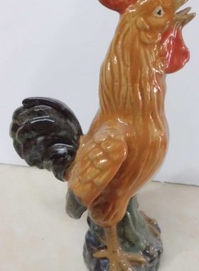 石湾陶瓷工艺品摆设 小鸡雄鸣 家居艺术饰品生肖创意简约摆件礼品