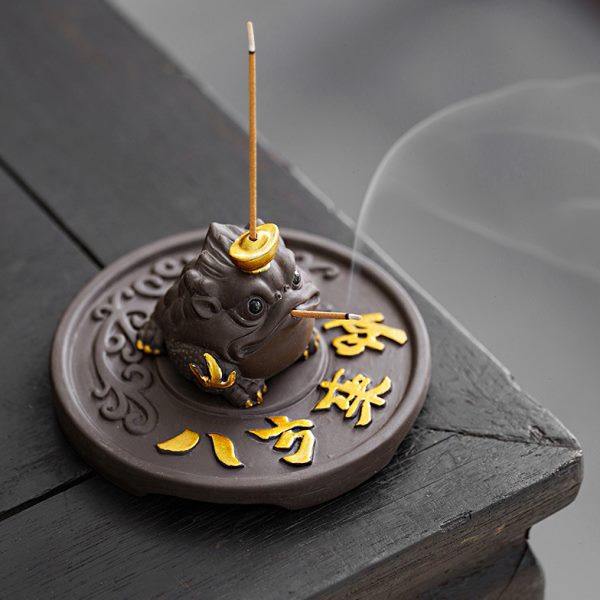 招财金蟾线香炉紫砂迷你家用室内香插香座茶台香薰炉禅意桌面摆件,家居饰品,香薰炉,淘宝优惠券,粉丝福利购,淘宝优惠卷