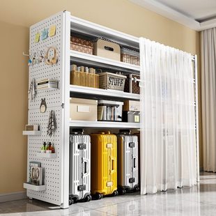 带防尘帘置物架多层家用货架行李箱收纳架下空储物架阳台客厅铁架