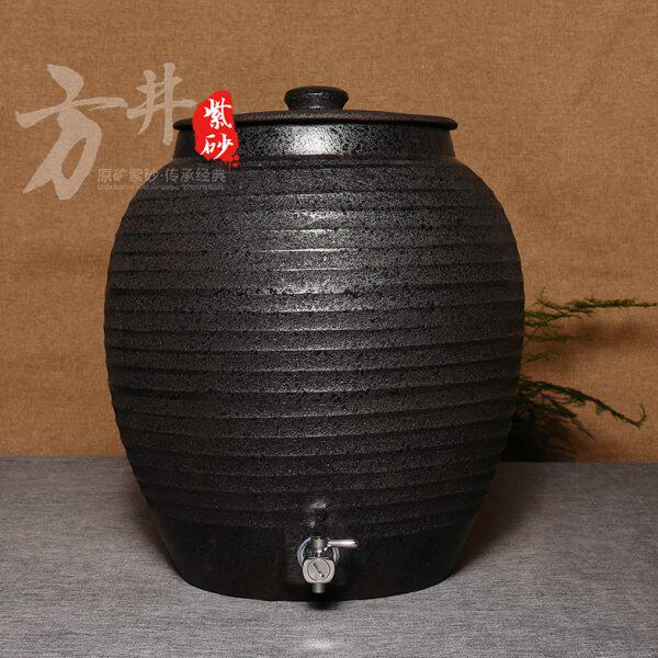 自助茶水紫砂水缸粗陶带龙头陶瓷储水罐 茶缸陶瓷自产自销包邮