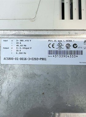 议价拆机ABB变频器ACS800-01-0016-3+P901,维修