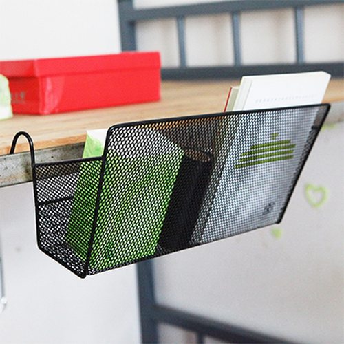 宿舍床边铁艺收纳篮书纸巾整理筐办公桌抽屉隔板挂篮收纳架置物篮