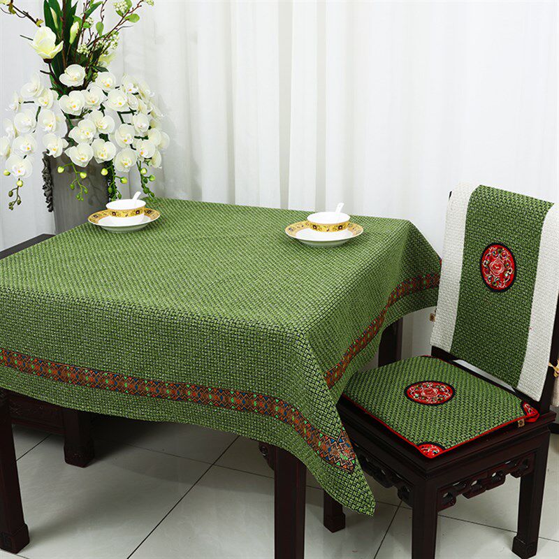艺必旭中式泰国麻时尚喜庆桌布桌旗简约田园餐桌桌布茶几布艺刺绣