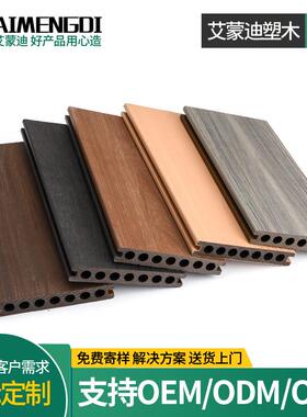 共挤塑木地板户外木塑拼接地板圆孔园林景观二代共挤地板144*22