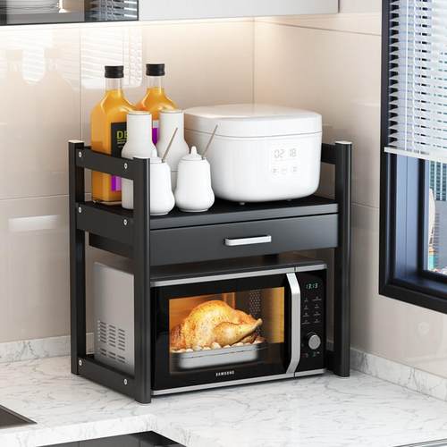 铝合金厨房微波炉架子置物架灶台多功能家用电电锅蒸烤箱收纳层架