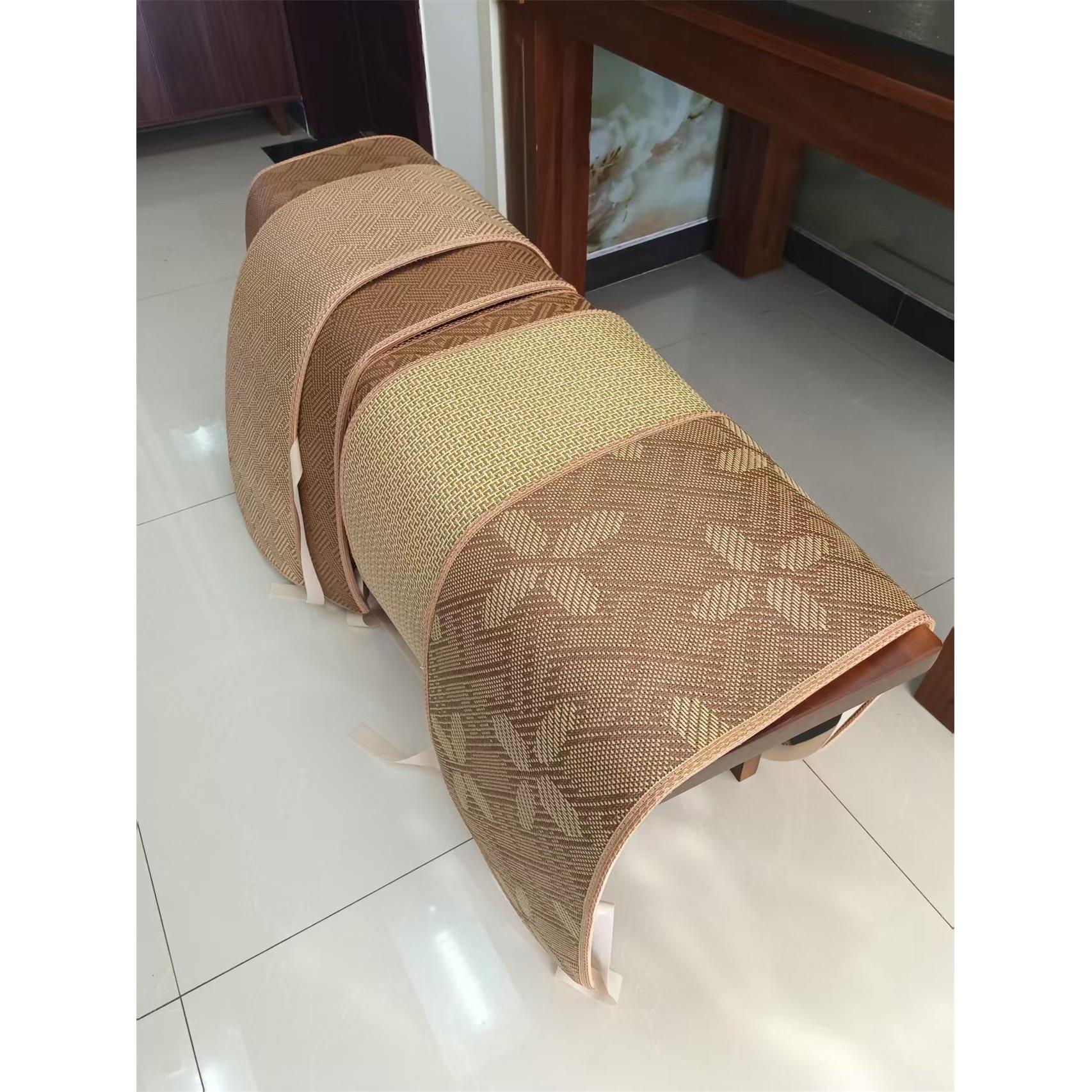 夏季透气凉席实木长凳坐垫藤席长方形垫长条椅座垫防滑长板凳坐垫