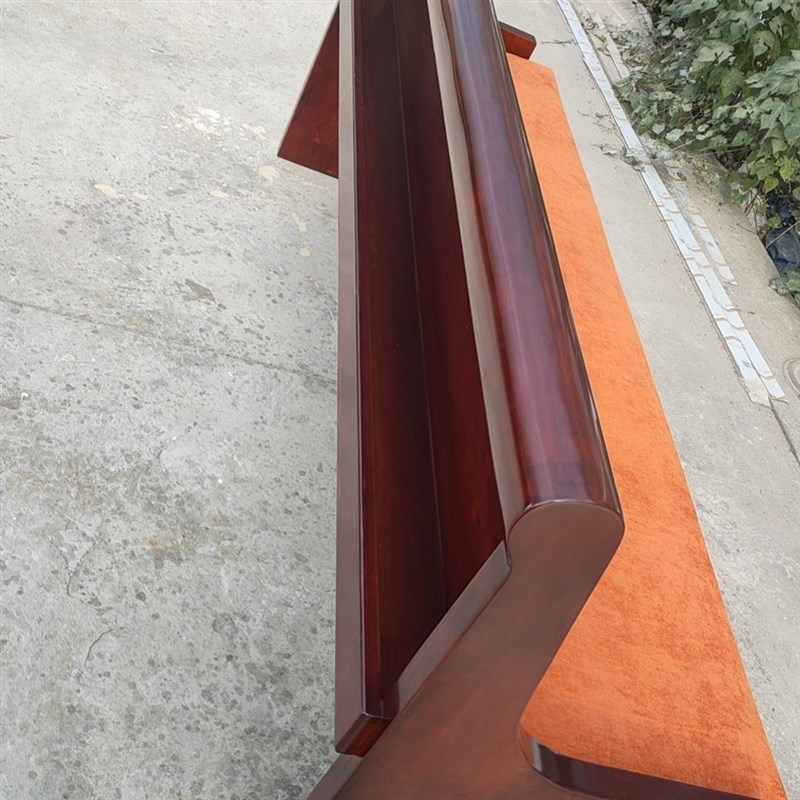 教堂教会实木长椅扶手礼拜堂高靠背椅子教会木椅子教堂椅子可定制