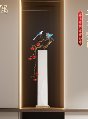 喜事临门玄关入户高摆件客厅壁龛别墅高档大气落地装饰品乔迁礼物
