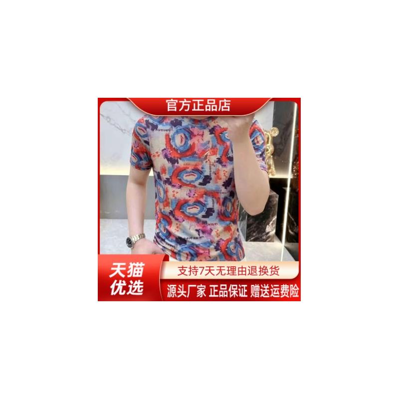 VESTIGELMVQ夏季新款高级涂鸦T恤潮流帅气休闲印花圆领短袖上衣