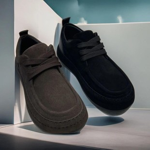 万载昌锋优品高质感秋冬Vi季 厚底纯色舒适圆头软底磨砂L商务休闲