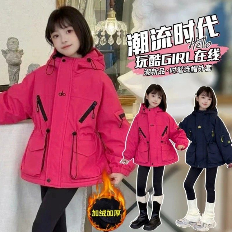 DG原创设计童品女童夹棉p加厚外套新款洋气派克服加厚冬保暖冲锋