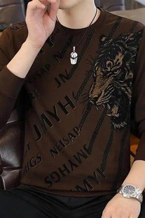 万载昌锋优品成熟R男士 圆领上衣霸气虎X头高质感卫衣 春秋装