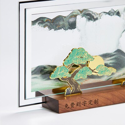 马鹿万事轻松流沙画摆件办公室桌面客厅装饰创意解压高档生日礼物