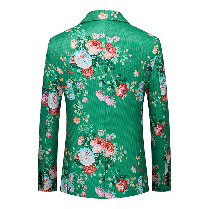 秋季男式修身时尚单西外套加大码舞台表演小西装中式复古宴会礼服