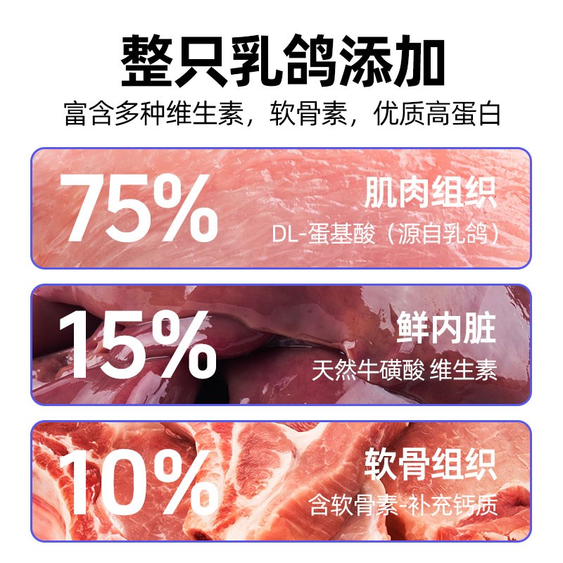 美滋元乳鸽低温烘焙猫粮试吃装500g鲜肉鸡肉营养成猫幼猫烘焙猫粮