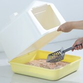翻盖大猫砂盆封闭式 防臭防外溅猫厕所低入口小猫适用高颜值易清洁