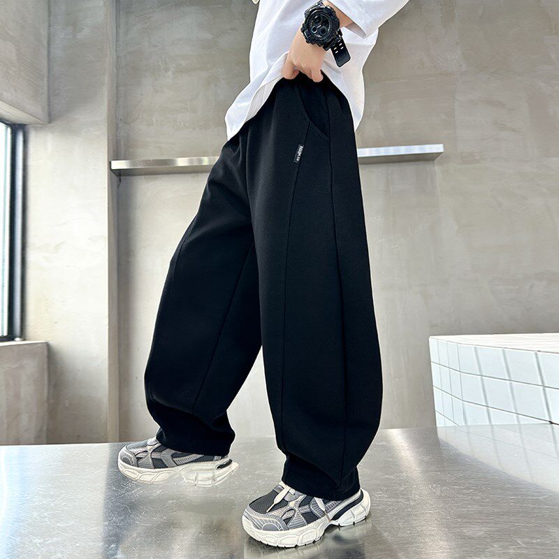 男童休闲直筒弯刀裤春秋长裤2025新款儿童裤子男孩中大童宽松春装