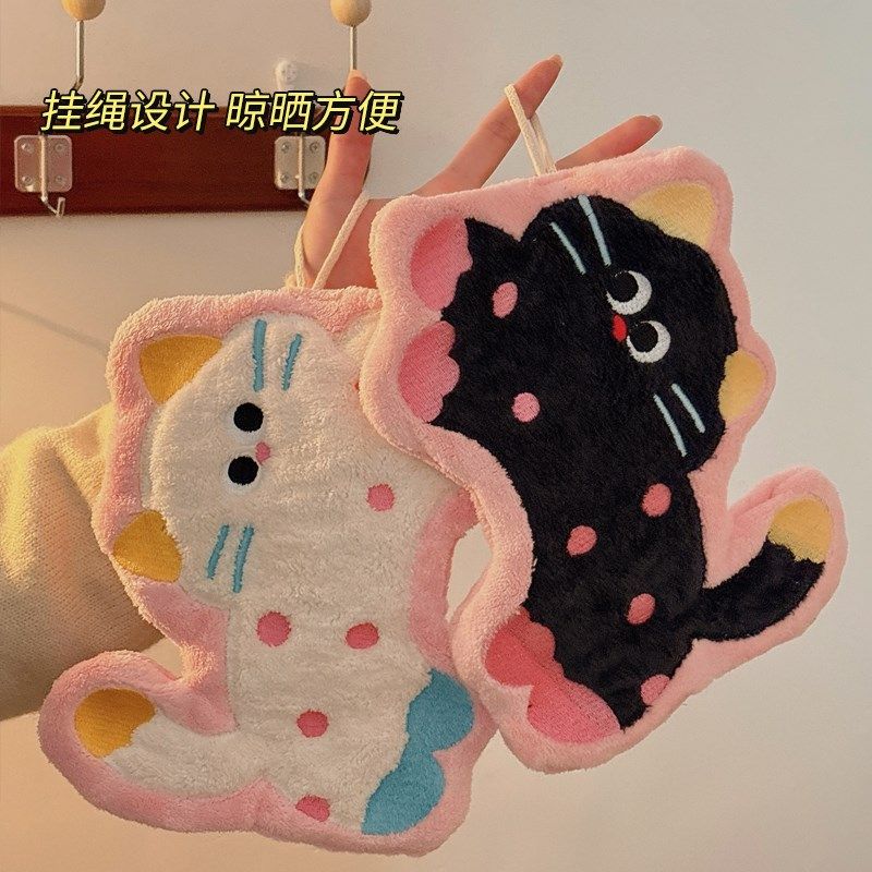 擦手毛巾挂式高颜值可爱猫咪擦手布超强吸水加厚卫生间厨房手巾,家庭/个人清洁工具,厨房擦手巾,淘宝优惠券,粉丝福利购,淘宝优惠卷