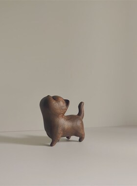 冰冷森林实木傲娇猫木雕抬头猫软萌治愈可爱桌面摆件