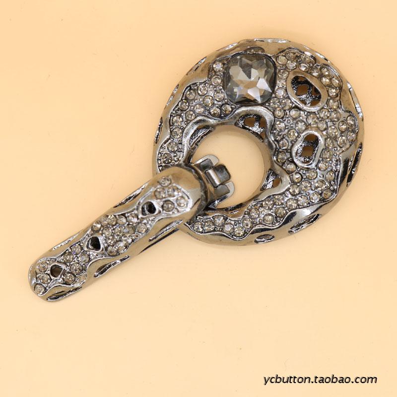 女大衣纽扣皮草搭扣子对扣鸭嘴扣貂扣水钻貂皮装饰外套卡子领扣