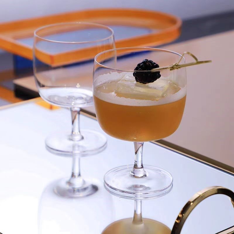 酒吧高脚鸡尾酒杯创意个性 咖啡水晶高脚玻璃杯 网红杯子高颜值