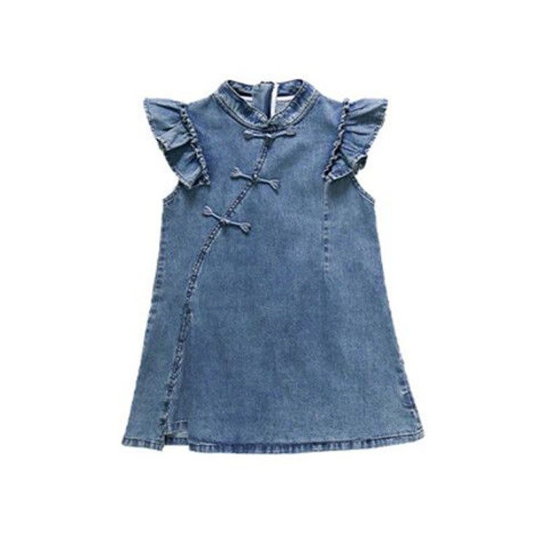 女童牛仔连衣裙2024夏季新中式国风盘扣女孩公主裙子洋气网红旗袍,童装/婴儿装/亲子装,儿童牛仔裙,淘宝优惠券,粉丝福利购,淘宝优惠卷