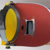 红钢纸包铝边耐高温面罩 氩弧焊翻盖电焊面罩 黄顶头戴式 电焊面罩