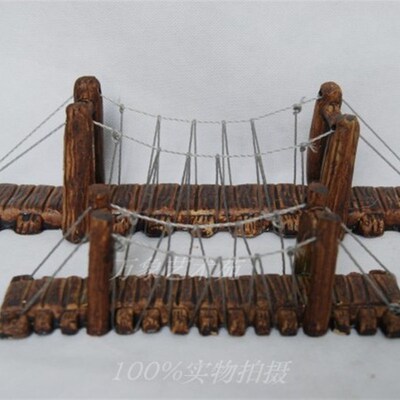 长19/30厘米古代建筑栏河桥绳索桥鱼缸水族陶瓷装饰山水盆景配件