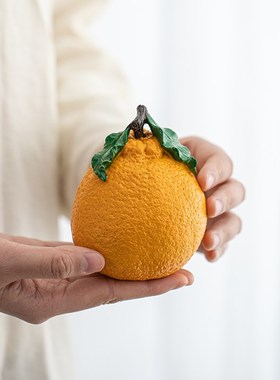 大吉大利橘子摆件创意变色茶宠丑橘个性茶玩茶桌茶台装饰品小配件