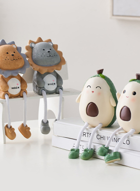 创意可爱情侣吊脚娃娃摆件客厅家居装饰卡通电视柜置物架桌面玩偶