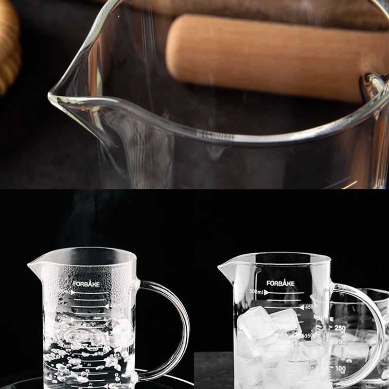 法焙客加厚玻璃量杯带刻度杯家用玻璃奶茶店专用毫升计量容器工具