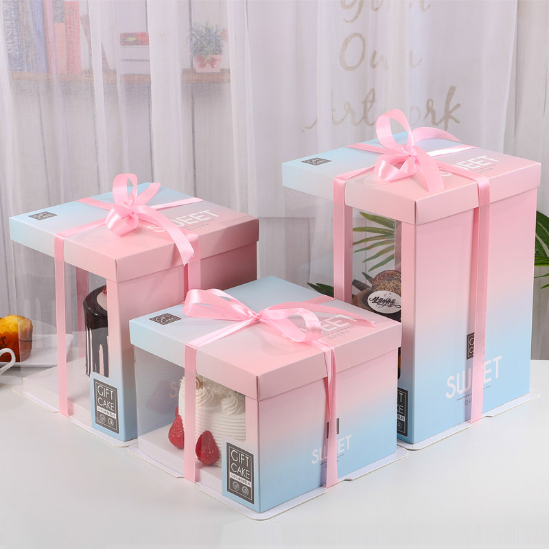 全透明蛋糕盒子手提4四6寸烘焙特高厂家单双层加高定制生日包装盒,厨房/烹饪用具,点心包装盒/包装袋,淘宝优惠券,粉丝福利购,淘宝优惠卷