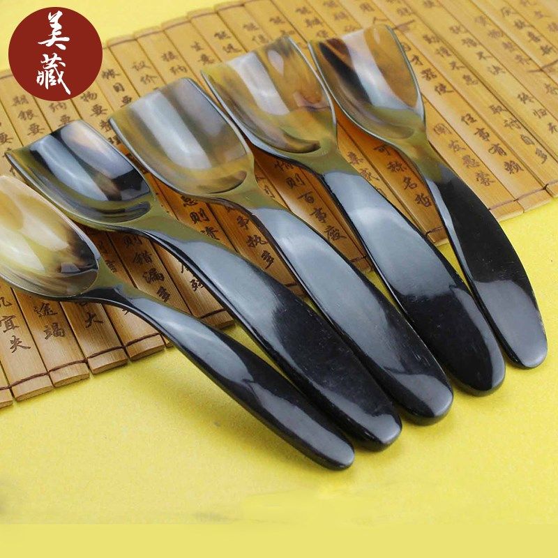 大号手工天然牦牛角茶勺茶则取茶叶匙铲子茶道健康养生功夫茶器具