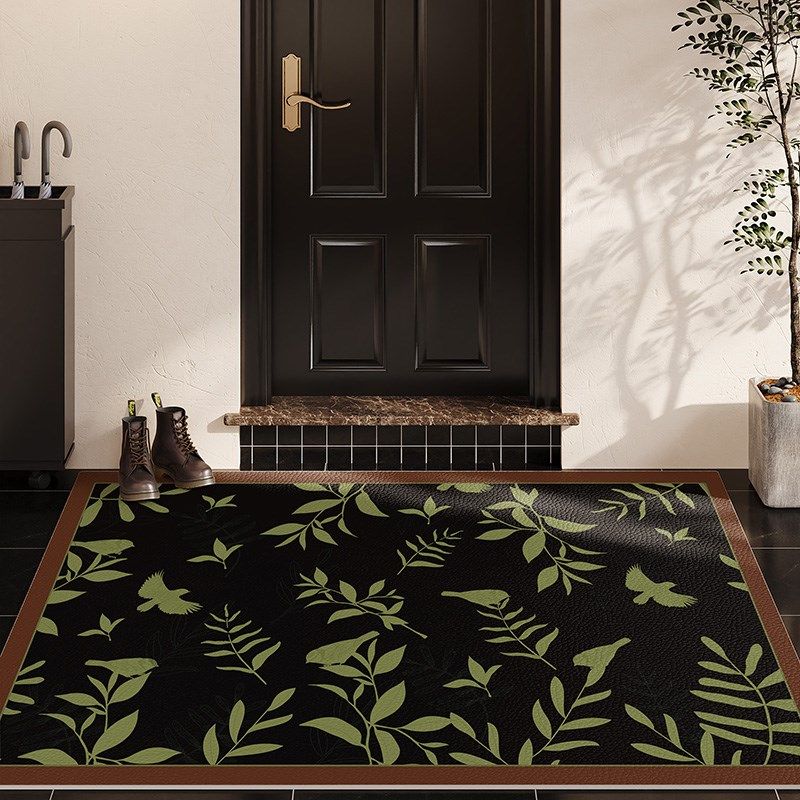 入户门地垫法式高级感进门门口玄关脚垫耐脏可擦免洗pvc皮革地毯
