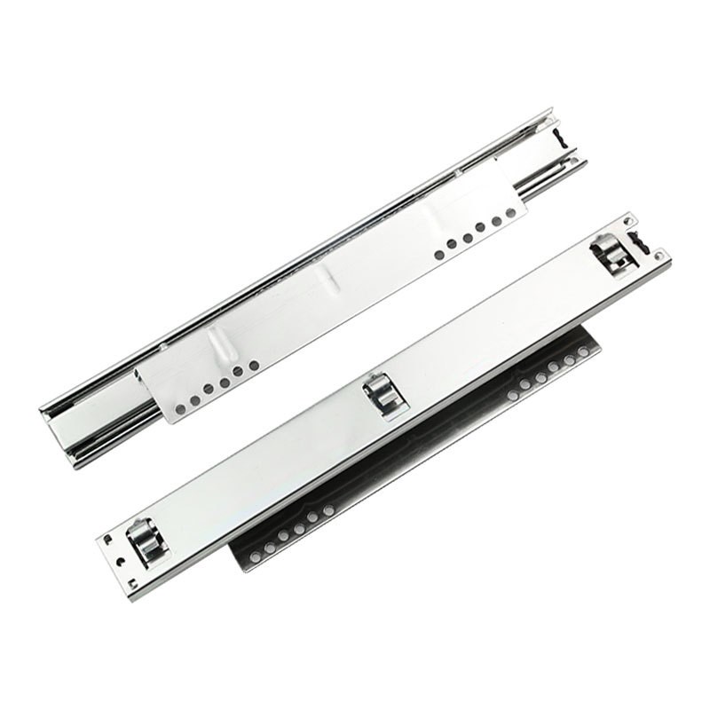 拉篮滑轨带勾子橱柜底装三节轨有钩子钢线碗篮子可调道轨侧装导轨