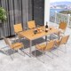 户外塑木桌椅组合室外露台柚木休闲庭院防晒花园外摆防腐木桌套装