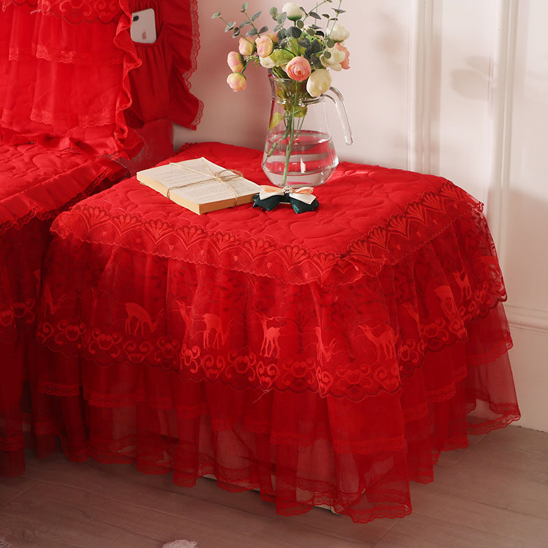 蕾丝公主床头柜罩花边盖布盖巾夹棉加厚卧室桌布床头柜套防尘罩布,居家布艺,床头柜盖布,淘宝优惠券,粉丝福利购,淘宝优惠卷