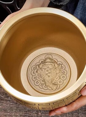 黄铜米缸聚财百福缸招财进宝米缸聚宝盆店铺客厅摆件纯黄铜存钱罐