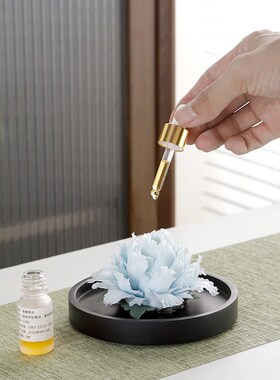 陶瓷手捏牡丹瓷花摆件扩香器办公室客厅茶室中式桌面手工家居饰品