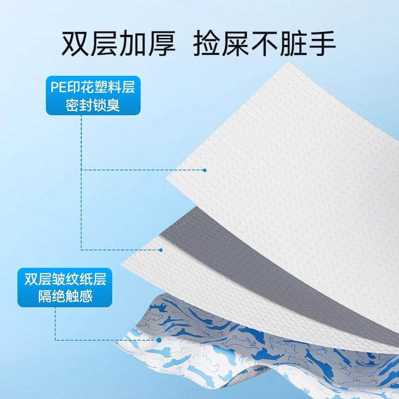 狗狗拾便袋加厚捡屎袋宠物便便垃圾袋铲屎捡狗屎粪便遛狗捡屎神器