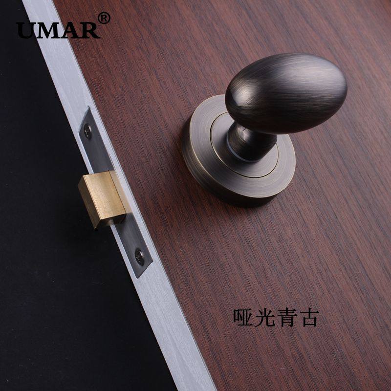 隐形门锁单面锁双面锁暗门青古铜欧式仿复古隐藏背景墙锁球形拉手