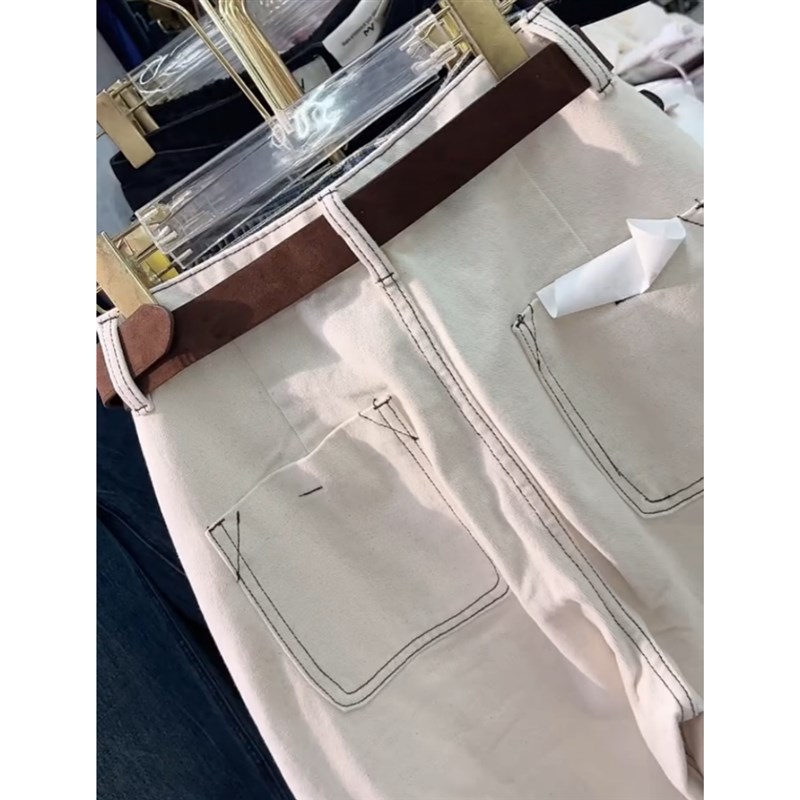 今年流行休闲阔腿牛仔裤女2024年秋季新款大码高腰宽松显瘦弯刀裤