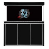 鱼缸背景壁纸星球明月高清贴纸水族箱造景立体画自粘防水贴纸