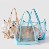 手提斜跨猫包外出便携宠物包透气全景网纱猫咪背包小狗狗出行包袋