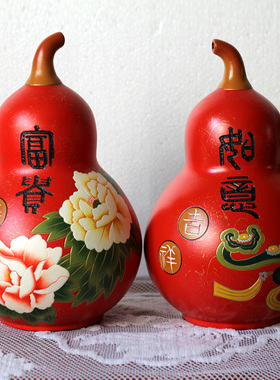 中国红陶瓷摆件结婚礼物实用情侣摆设特色新房装饰送闺蜜新娘新人