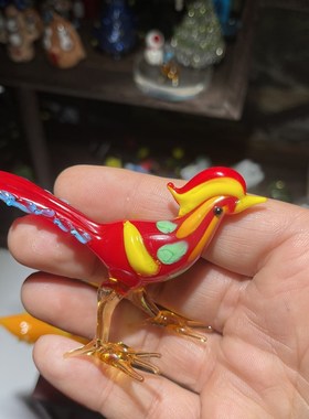 玻璃小鸟琉璃鸟生日礼物新婚情侣礼品创意纸镇桌面装饰书架小摆件